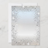 Chic Zilver Glitter Stof Confetti Save The Date (Achterkant)