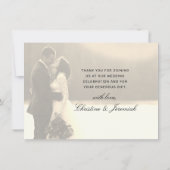 Chic Zilver Goud Glitters Aquarel Trouwfoto Bedankkaart (Achterkant)