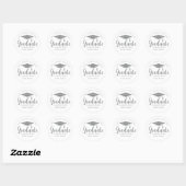 Chic Zilver Grijs Afstudeer Geschenk Afstudeerfees Ronde Sticker (Vel)