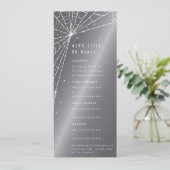 Chic Zilver-Grijs Diamant Spinneweb Plat 4-delig B Menu (Staand voorkant)