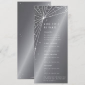 Chic Zilver-Grijs Diamant Spinneweb Plat 4-delig B Menu (Voorkant / Achterkant)