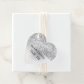 Chic Zilver Grijs Nep Glitter Bedankjes Labels (In situ)