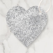 Chic Zilver Grijs Nep Glitter Bedankjes Labels (Achterkant)