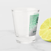 Chic Zilver & Groene Glitter 70ste Verjaardag Gift Shot Glas (Links)