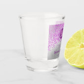 Chic Zilver & Roze Glitter 21ste Verjaardag Gift Shot Glas (Links)