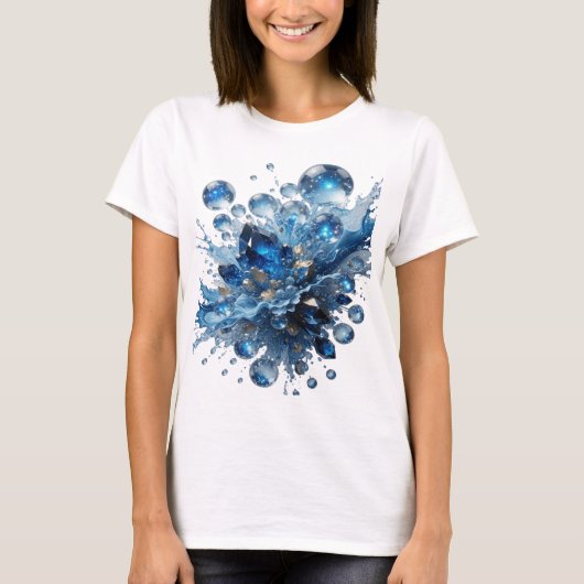 Chic Zilver WATER ELEMENT Custom T-shirt (Voorkant)