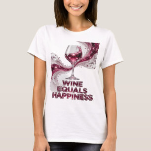 Chic Zilver WIJN IS GELUK Maatwerk Design T-shirt