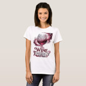 Chic Zilver WINE ENERGY 3D Tekst Kunst T-shirt (Voorkant volledig)