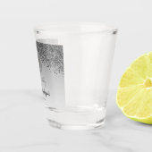 Chic Zilver & Zwart Glitter 16e Verjaardag Gift Shot Glas (Rechts)