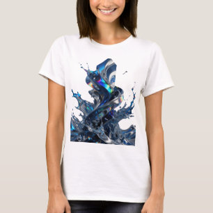 Chic Zilveren ABSTRACTE KUNST Grafische T-shirt