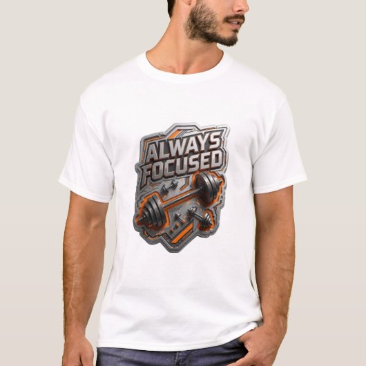 Chic Zilveren ALWAYS FOCUSED Statement T-shirt (Voorkant)