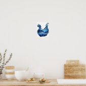 Chic Zilveren BLAUWE JEWELRY Poster (Keuken)