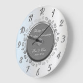 Chic Zilveren Bloemswirls 50ste Huwelijksverjaarda Grote Klok (Hoek)