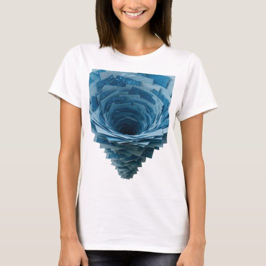 Chic Zilveren BLUE TORNADO Design T-shirt (Voorkant)