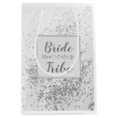 Chic Zilveren Confetti Bruid Tribe Medium Cadeauzakje (Voorkant)