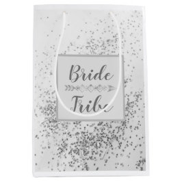 Chic Zilveren Confetti Bruid Tribe Medium Cadeauzakje