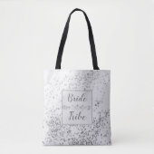 Chic Zilveren Confetti Bruidsstam Tote Bag (Voorkant)
