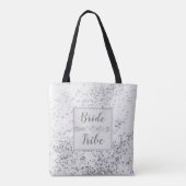 Chic Zilveren Confetti Bruidsstam Tote Bag (Achterkant)