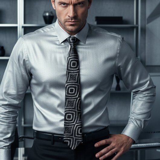 Chic zilveren en zwarte sprankelende bruiloft stropdas