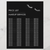 Chic Zilveren Folie Wimpers Schoonheid Make-up Art Flyer (Achterkant)