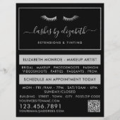 Chic Zilveren Folie Wimpers Schoonheid Make-up Art Flyer (Voorkant)