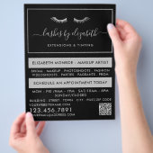 Chic Zilveren Folie Wimpers Schoonheid Make-up Art Flyer (Hand)