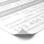 Chic Zilveren Folie Wimpers Schoonheid Make-up Art Poster (Hoek)