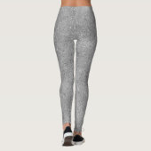 Chic Zilveren Glitter Folie Glans Leggings (Achterkant)