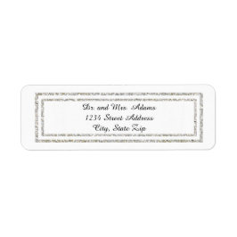 Chic Zilveren Glitter Rand - Adreslabel Etiket