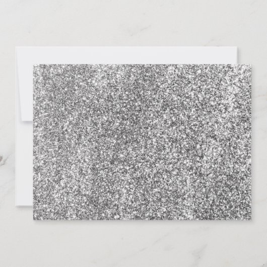 Chic zilveren glitter script zwart vrijgezellenfee kaart (Achterkant)