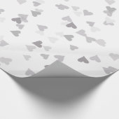 Chic Zilveren Harten Confetti Cadeaupapier (Hoek)