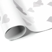 Chic Zilveren Harten Confetti Cadeaupapier (Rol Hoek)