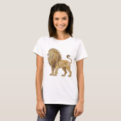 Chic Zilveren LEEUW Statement Design T-shirt (Voorkant volledig)