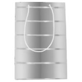 Chic Zilveren Lint Boog Bruidsfeest Medium Cadeauzakje (Voorkant)