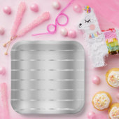 Chic Zilveren Lint Bruidsfeest Papieren Bordje (Feest)