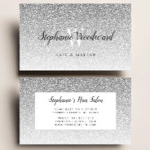 Chic Zilveren Ombre Glitter Monogram Haar Salon