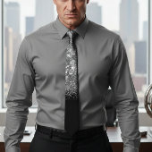 Chic zilveren ombre sparkle bruiloft stropdas