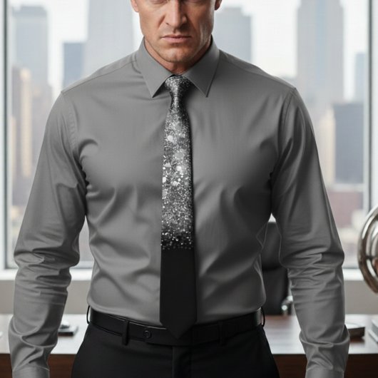 Chic zilveren ombre sparkle bruiloft stropdas