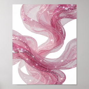 Chic Zilveren ROZE GOLF Modern Design Poster