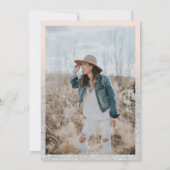 Chic zilveren script foto vrijgezellenfeest ring r kaart (Achterkant)