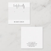 Chic Zilveren Sieraden Oorbel Display Visitekaartj Vierkante Visitekaartje (Voorkant / Achterkant)