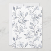 Chic Zilveren Witte Bloemen Huwelijk Kaart (Achterkant)