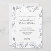 Chic Zilveren Witte Bloemen Huwelijk Kaart (Voorkant)