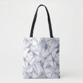 Chic Zilveren Witte Driehoeken Kerstmis Tote Bag (Voorkant)