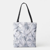 Chic Zilveren Witte Driehoeken Kerstmis Tote Bag (Achterkant)