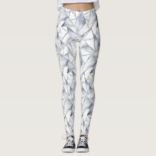 Chic Zilveren Witte Driehoeken Leggings