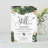 Chic zomer tropische bladeren zwart goud dat we no kaart (Staand voorkant)