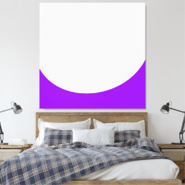 Chic Zomer Wit Heldere Paarse Gebogen Golfklok Canvas Afdruk