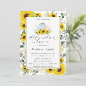 Chic Zonnebloem Bloemen High Tea Party Baby shower Kaart (Staand voorkant)
