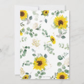 Chic Zonnebloem Bloemen High Tea Party Vrijgezelle Kaart (Achterkant)